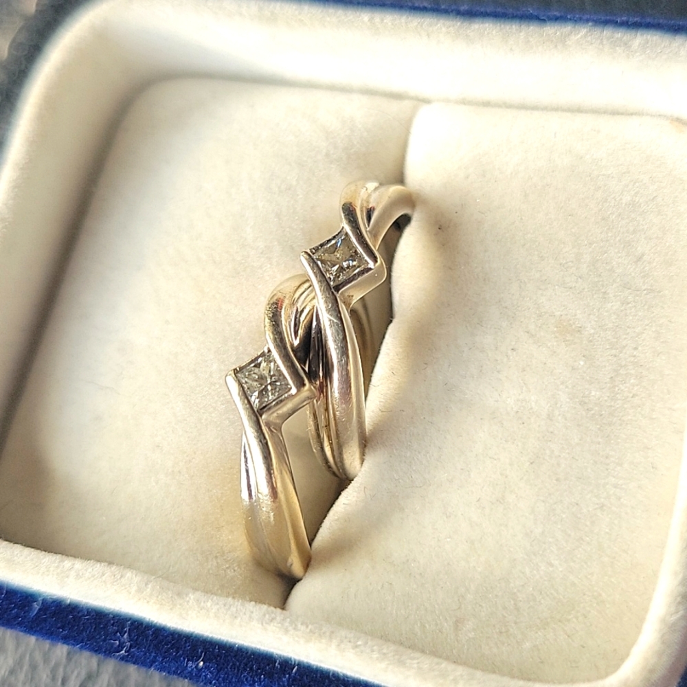 Diamond rings in 14K white gold sizes 8 and 7.5